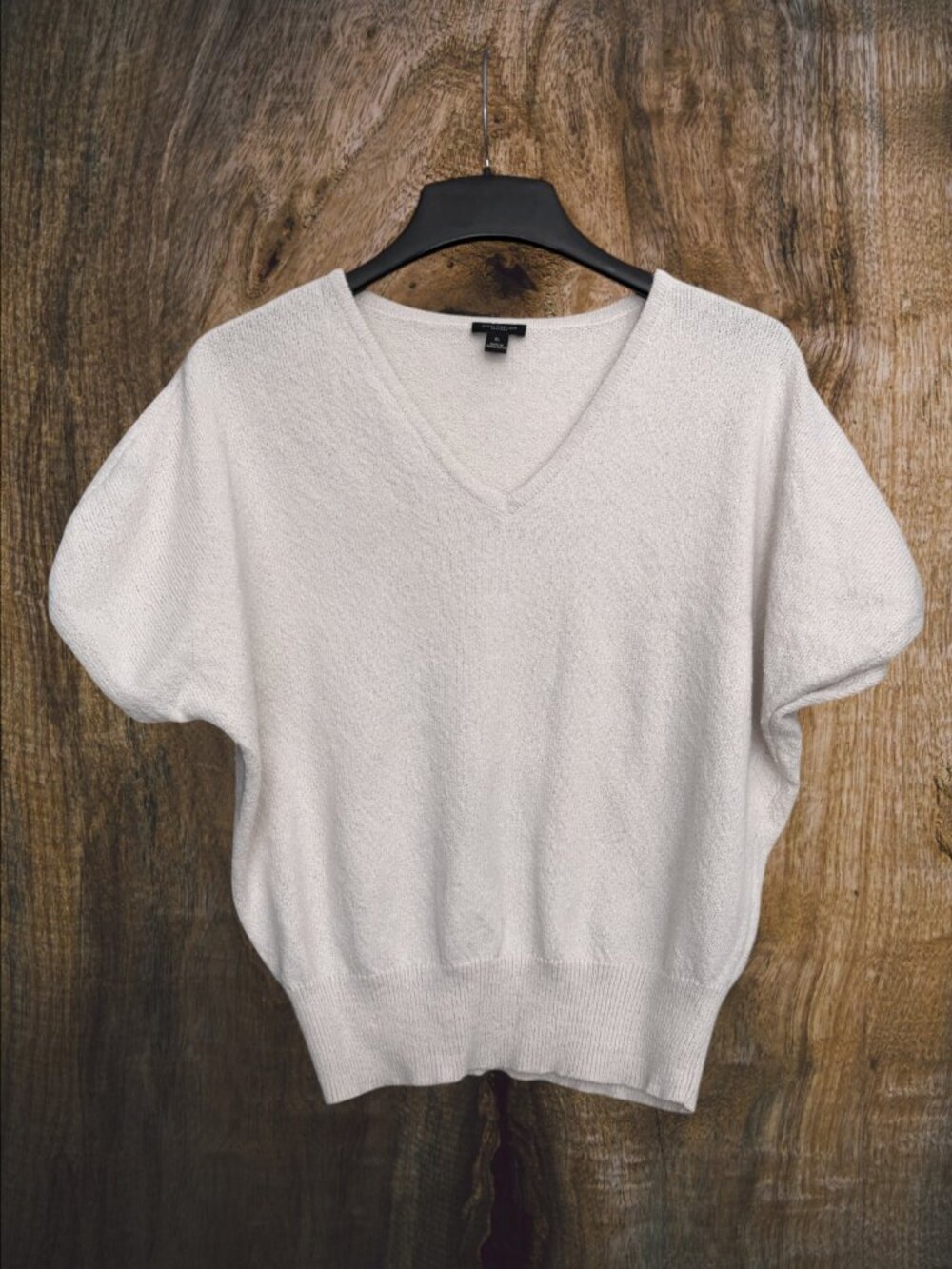 Ann Taylor Factory Womens Oatmeal Boho Batwing Dolman Vneck Sweater Size XL